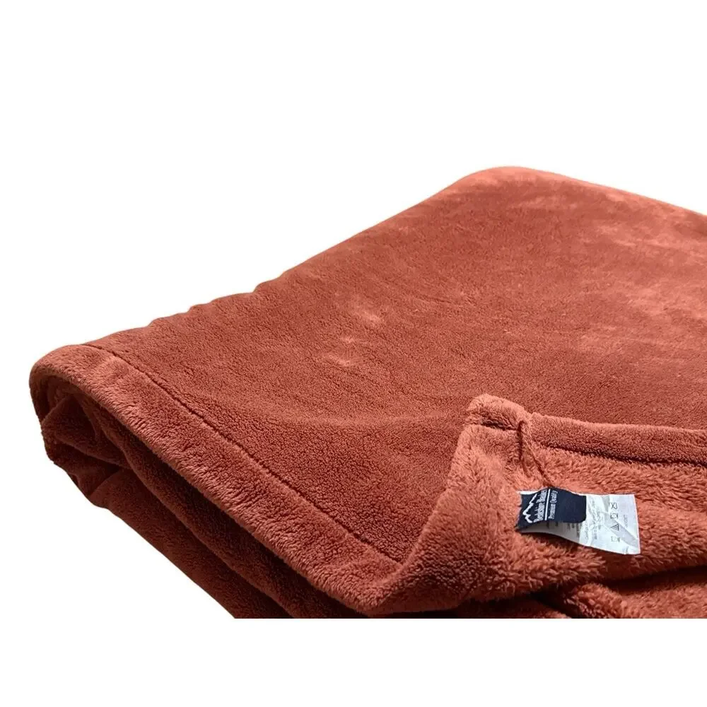 Berskshire Blankets Burnt Orange Throw Blanket Quilt Cover Soft Fleece King